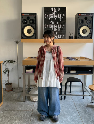 Hakaru Check Hood Strap Shirt